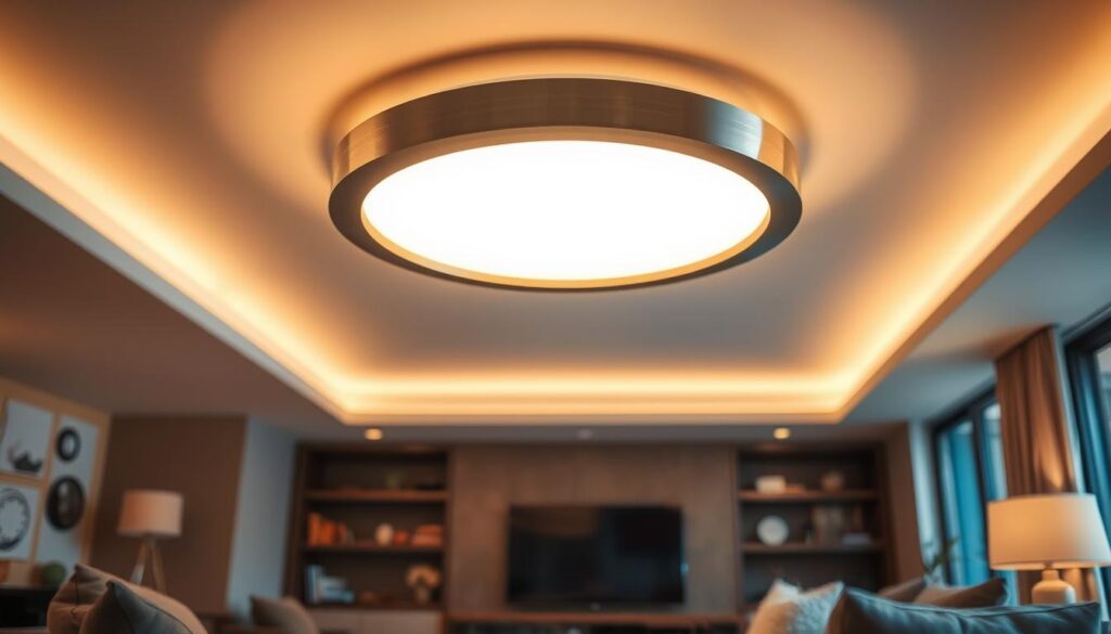 Moderne LED Deckenlampe im Wohnzimmer