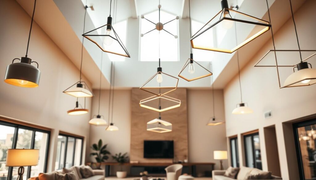 Moderne Deckenleuchten im Wohnzimmer