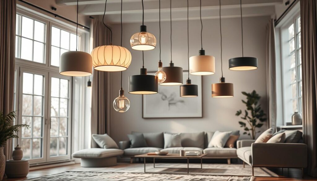 Moderne Hängelampen im Wohnzimmer