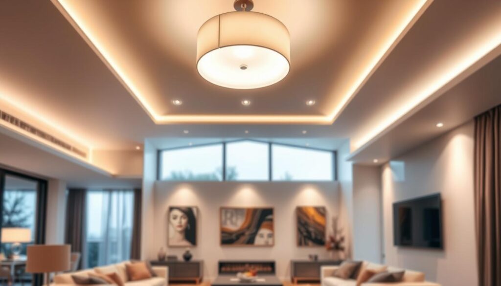 Moderne Wohnzimmerbeleuchtung Smart Home